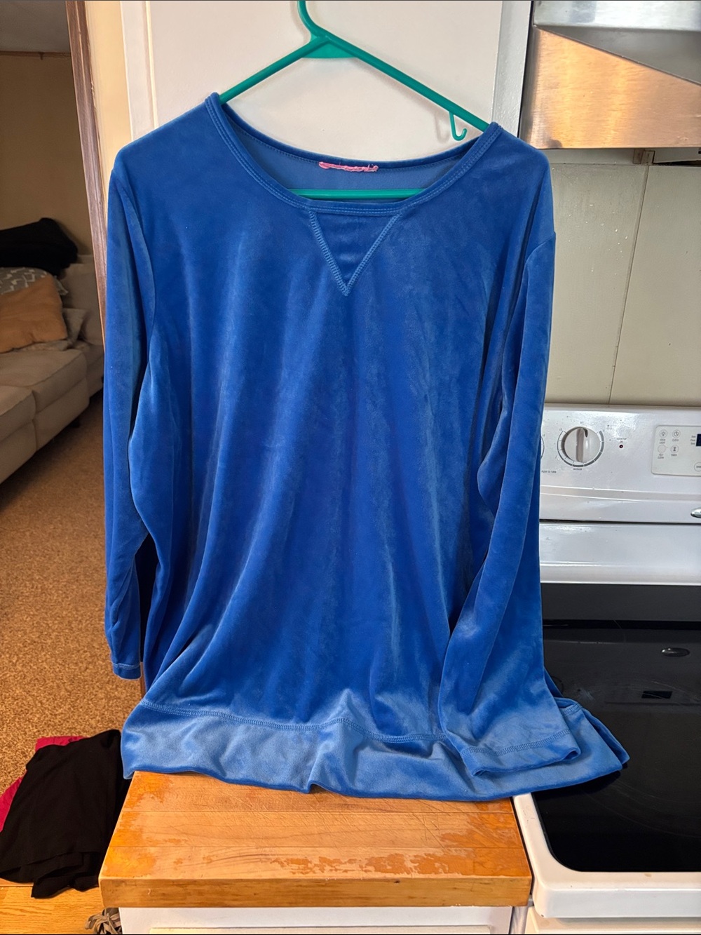 Source Unknown Royal Blue Velour Long Sleeve Top